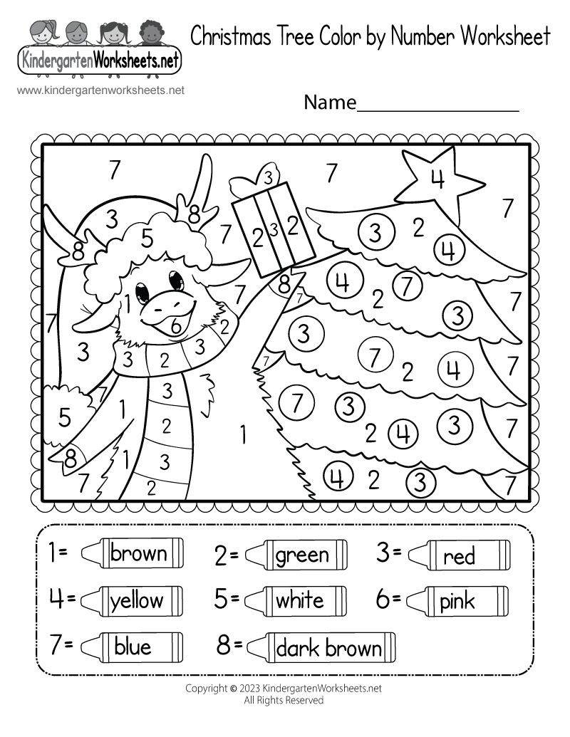 Christmas Tree Coloring Worksheet - Free Printable, Digital, & Pdf with Kindergarten Christmas Phonics Worksheets
