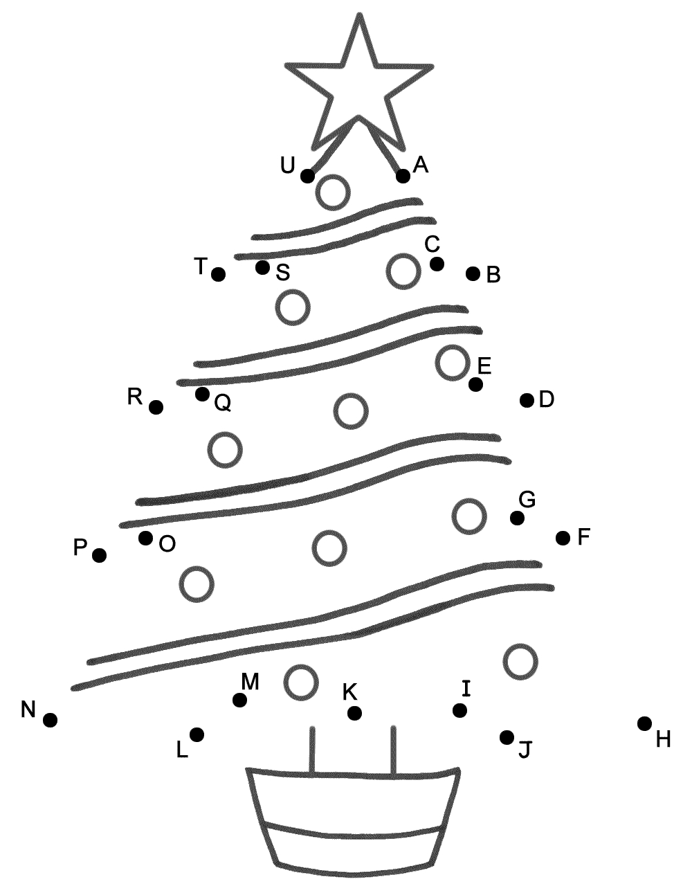 Christmas Tree - Connect The Dotscapital Letters (Christmas) with regard to Dot To Dot Christmas Worksheets