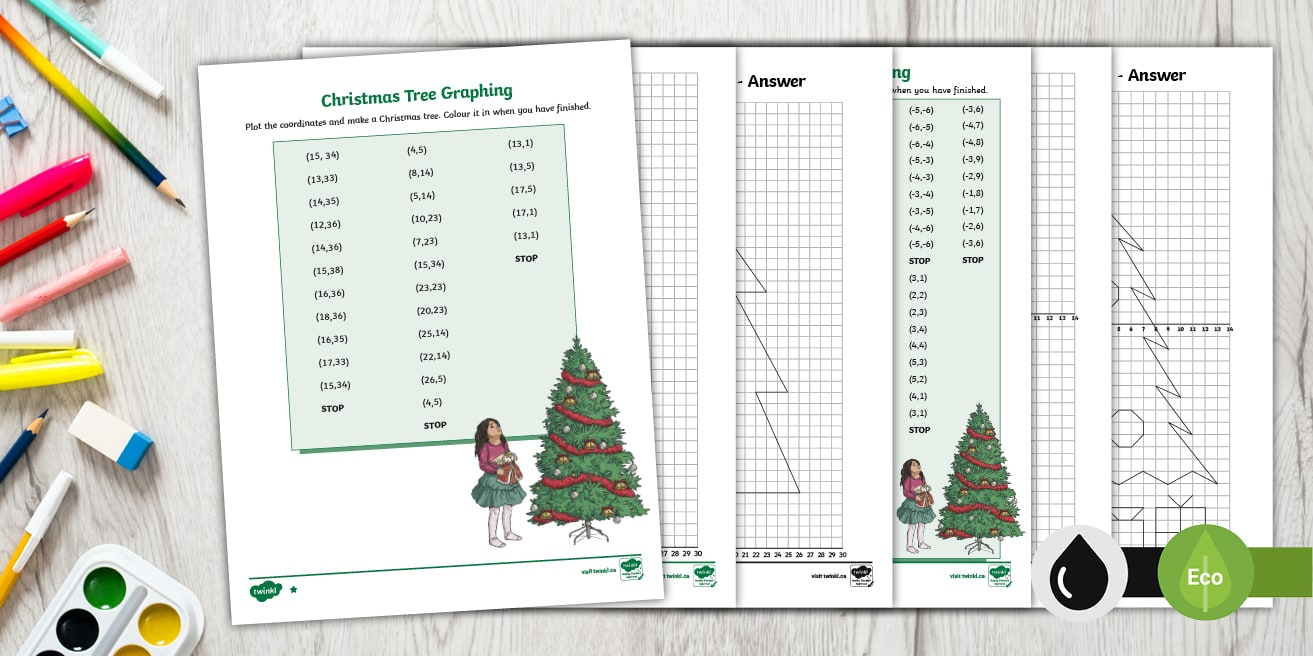 Christmas Tree Plotting Coordinates Graphing Activity inside Christmas Tree Graphing Worksheets