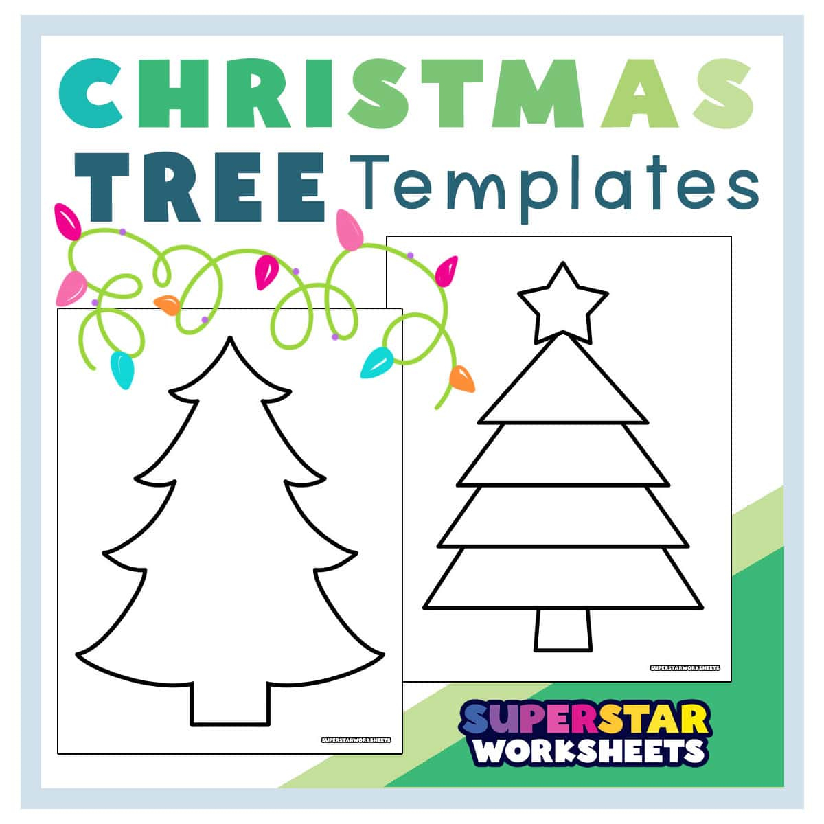 Christmas Tree Template (Free Printables) - Superstar Worksheets intended for Preschool Christmas Tree Worksheets