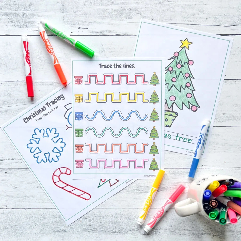 Christmas Tree Tracing Worksheets | Pencil Control Printables inside Christmas Pencil Control Worksheets Tracing Lines