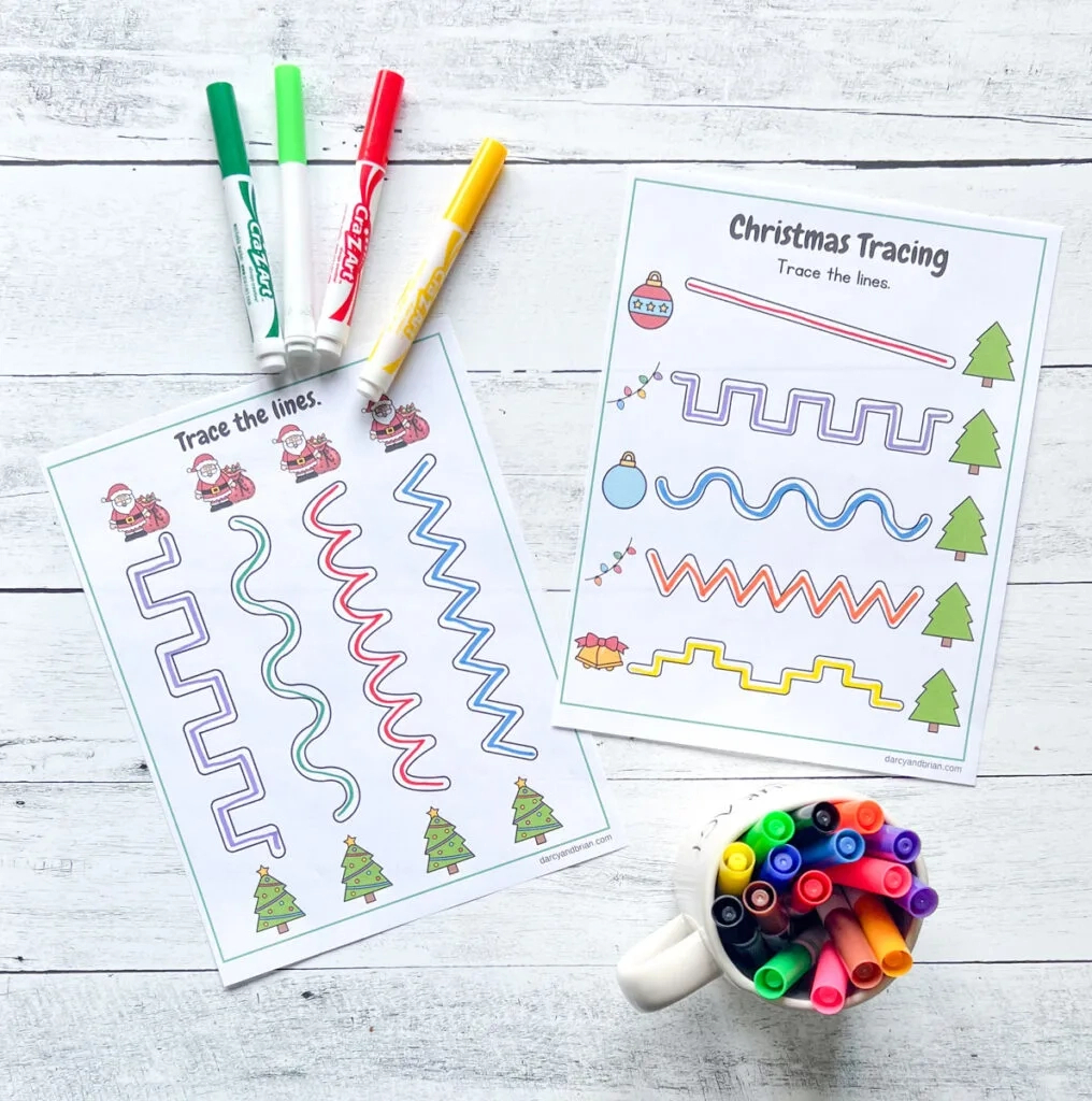 Christmas Tree Tracing Worksheets | Pencil Control Printables with Christmas Pencil Control Worksheets Tracing Lines