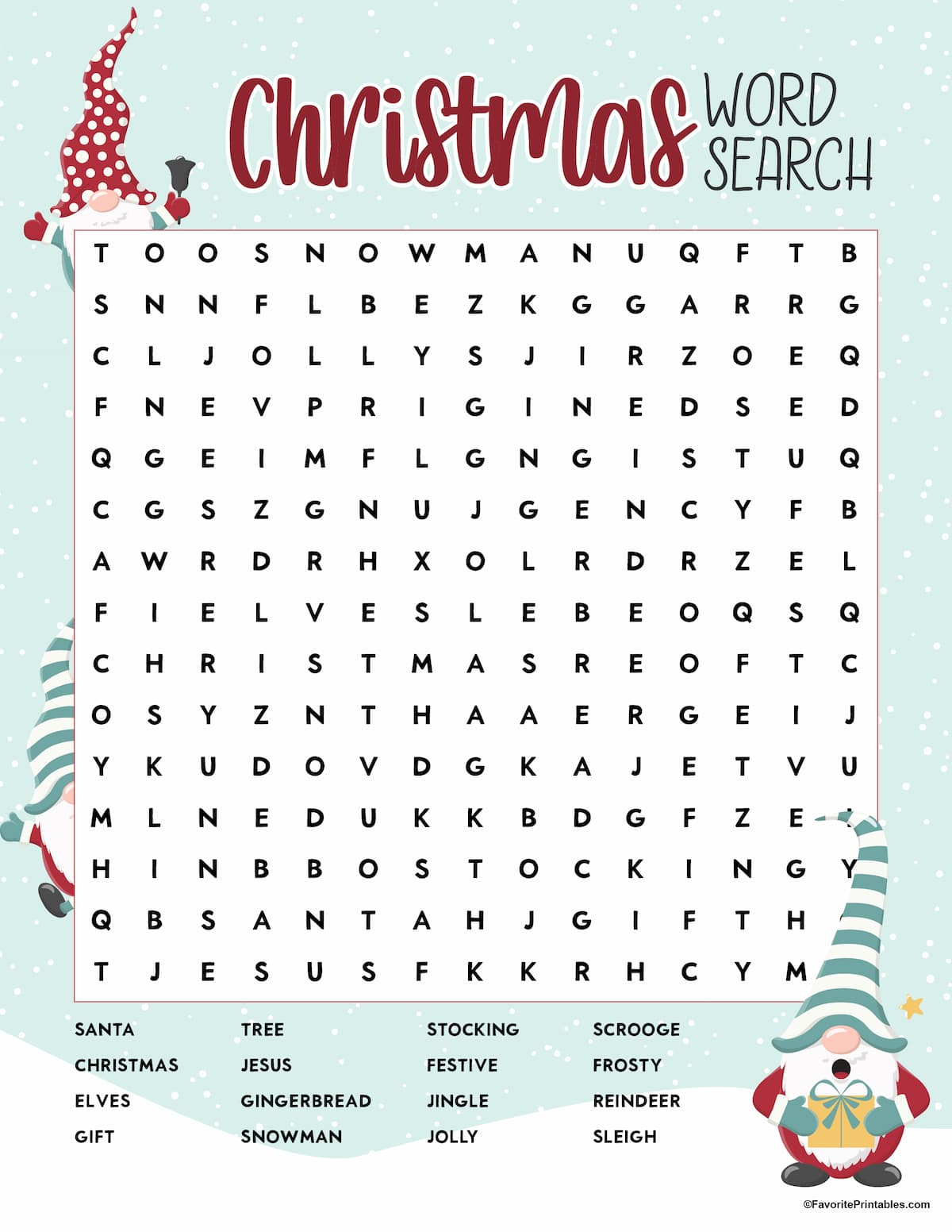Christmas Word Search, Free Printable For Kids! - Favorite Printables within Super Teacher Worksheets Merry Christmas Word Search Answers