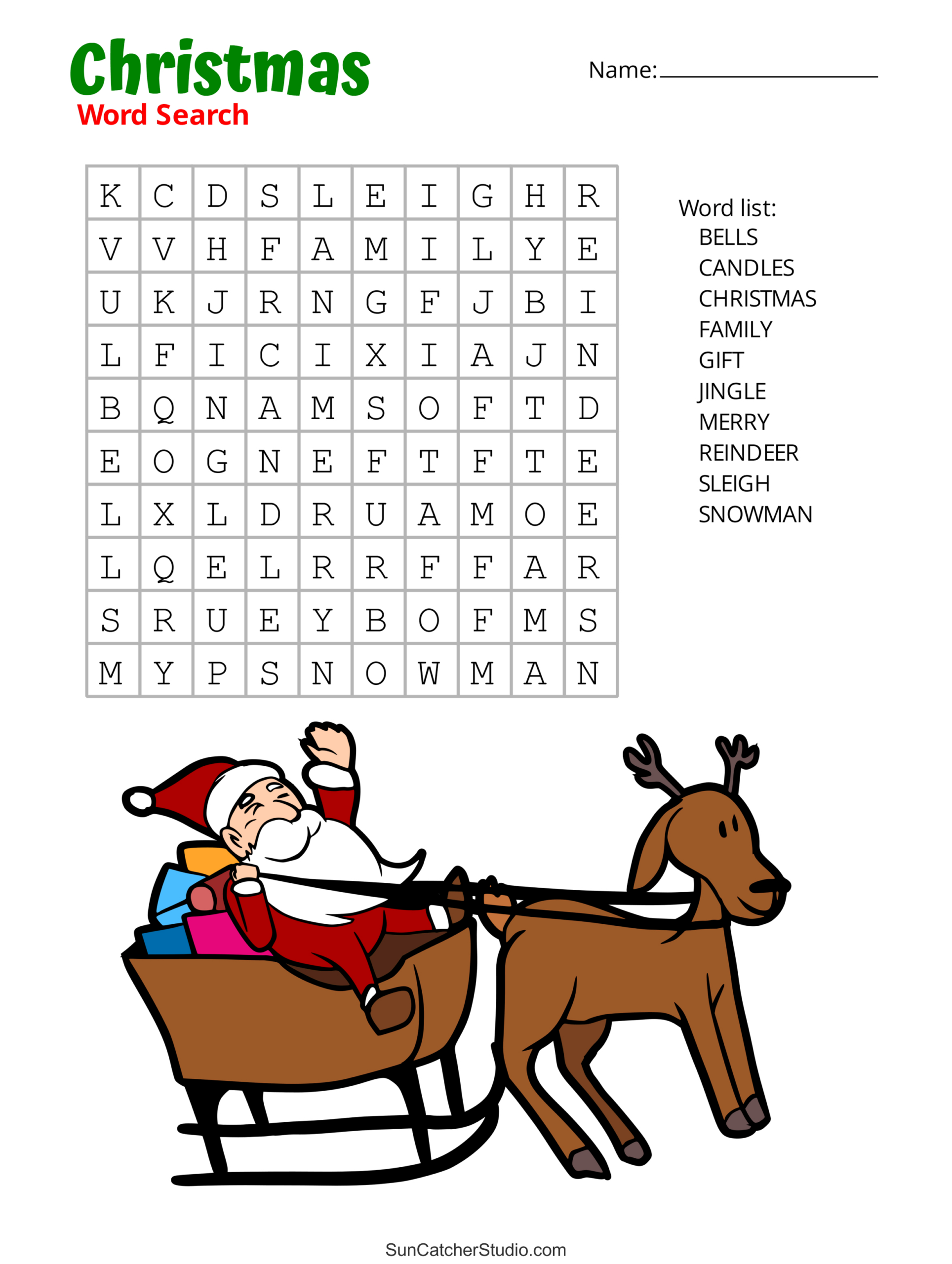 Christmas Word Search (Free Printable Pdf Puzzles) – Free with Christmas Word Search Worksheets