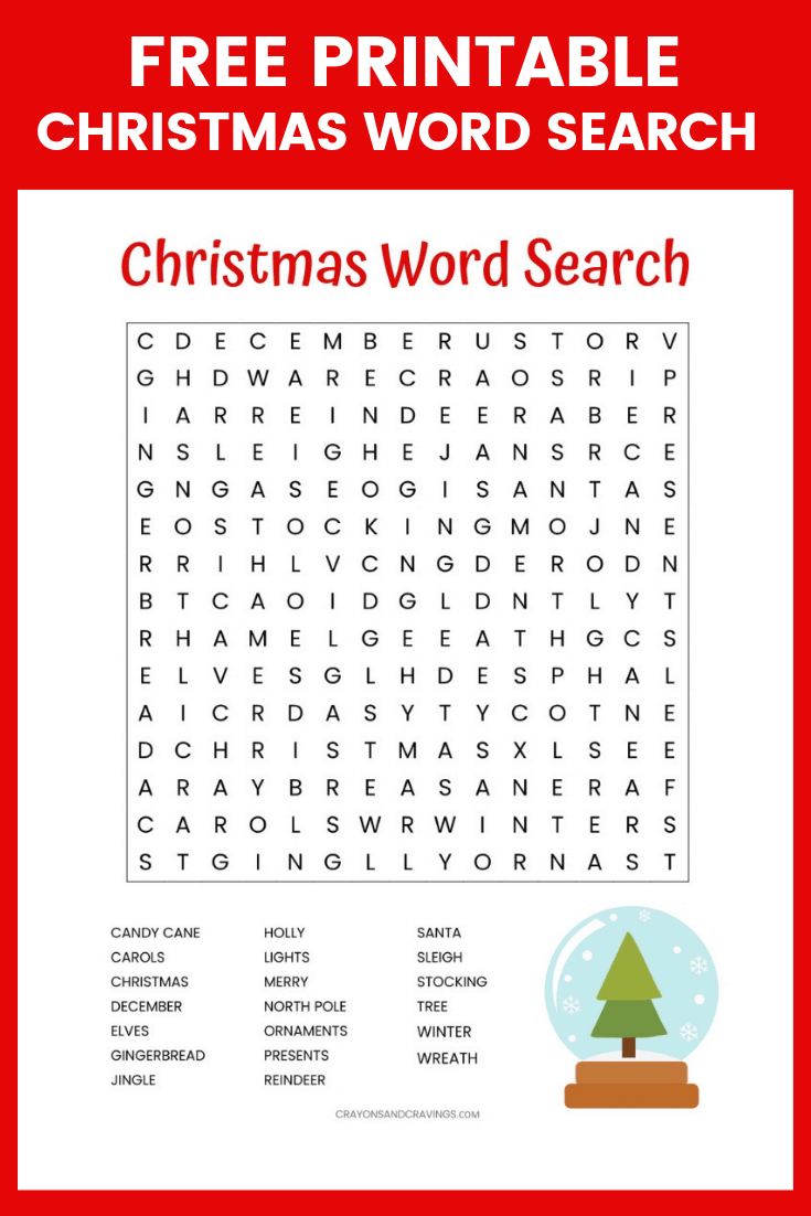 Christmas Word Search Printable (For Kids Or Adults) throughout Free Christmas Puzzle Worksheets