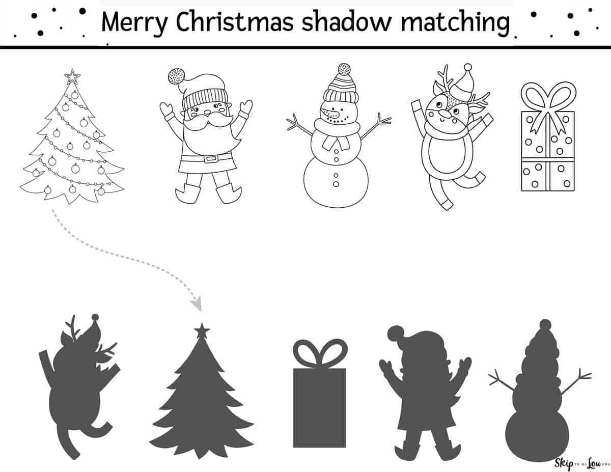 Christmas Worksheets | Skip To My Lou inside Free Printable Christmas Matching Worksheets