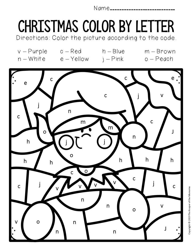 Colorlowercase Letter Christmas Preschool Worksheets with Color By Letter Christmas Worksheets