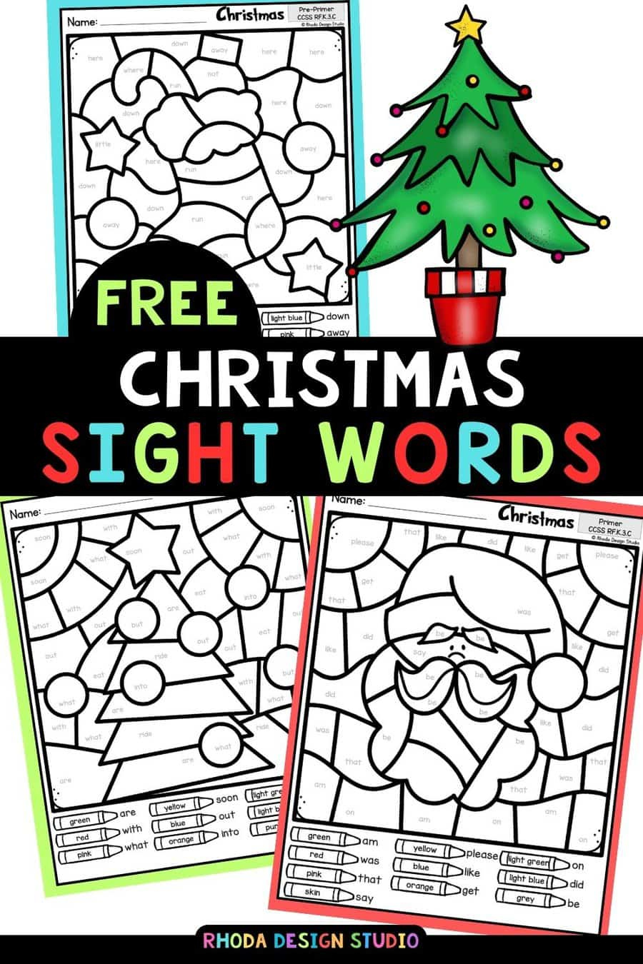 Colorsight Words Christmas Worksheets intended for Christmas Color By Word Worksheets