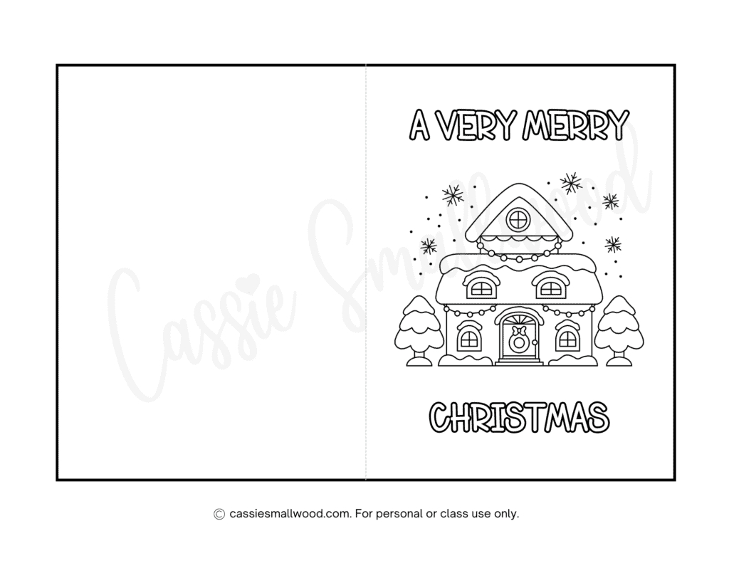 Cute Christmas Cards To Color - Cassie Smallwood throughout Christmas Cards Worksheets Printable