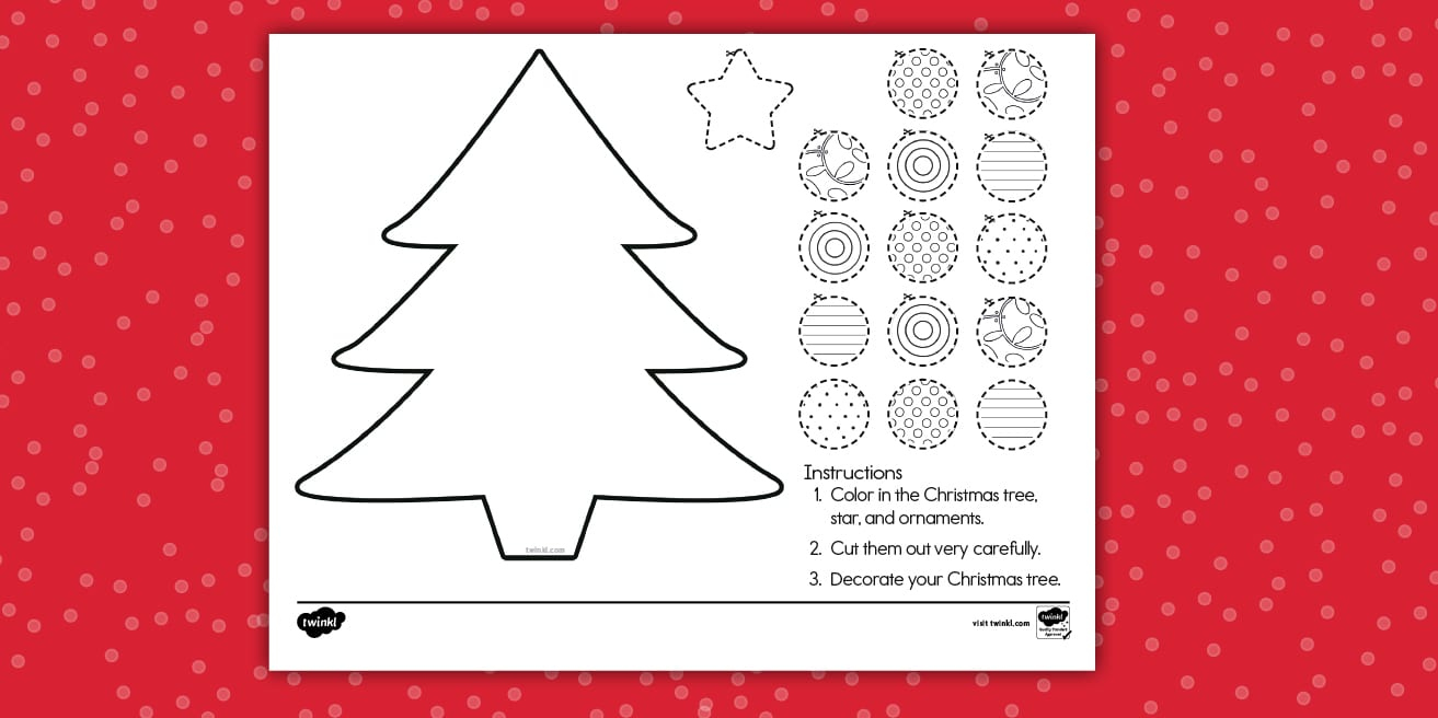 Decorate A Christmas Tree Cut And Paste Worksheet with Cut And Paste Christmas Tree Worksheets