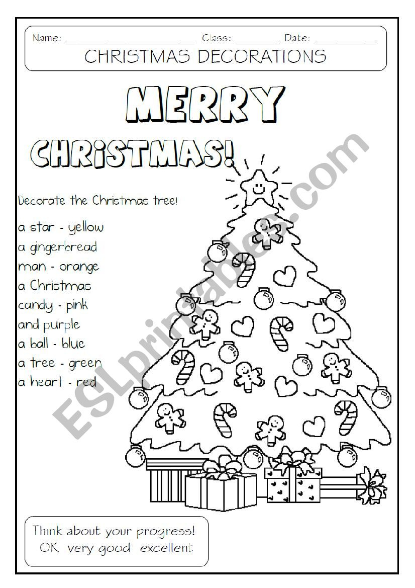 Decorate The Christmas Tree - Esl Worksheetmakigi for How To Decorate A Christmas Tree Worksheets