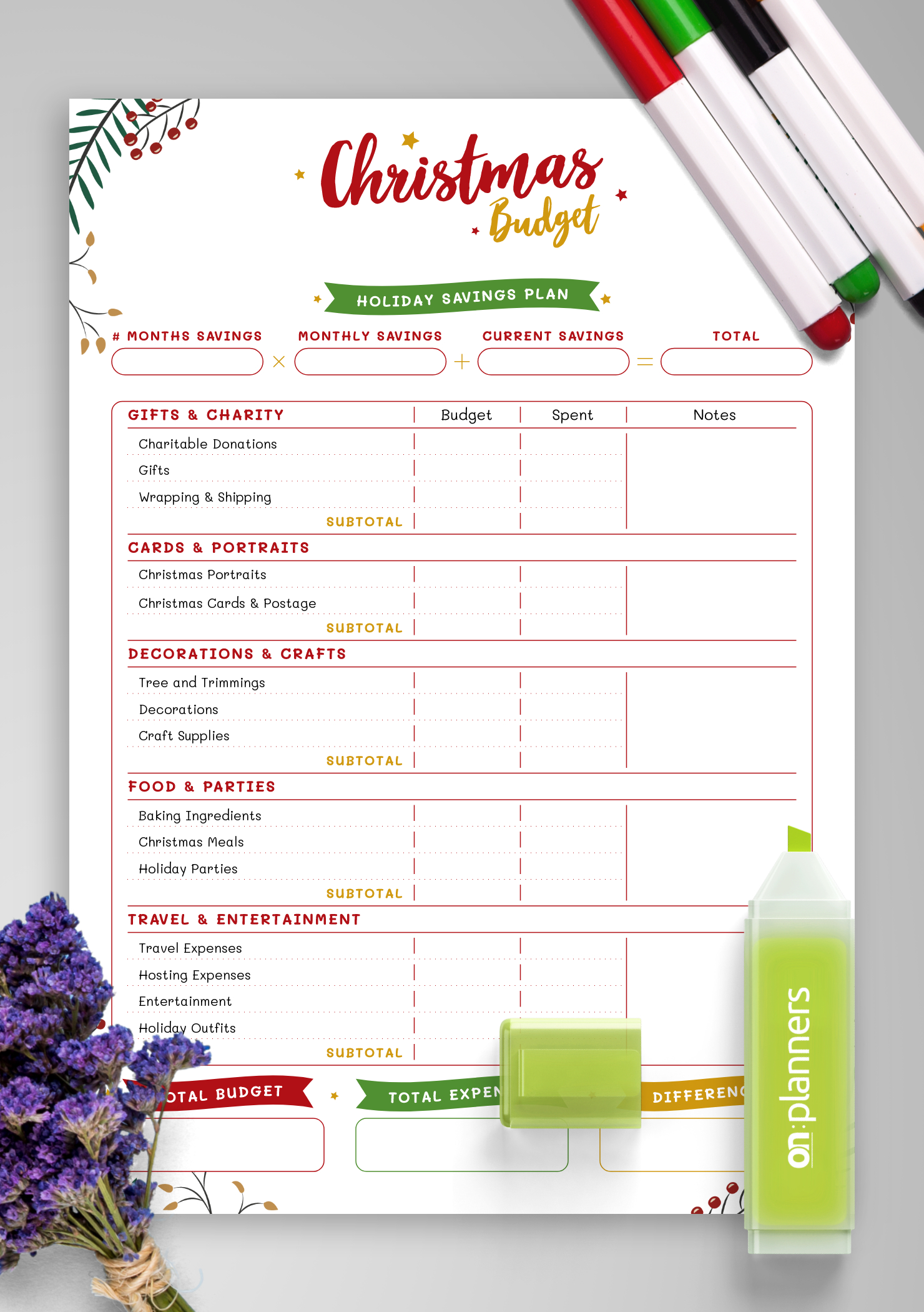 Download Printable Christmas Style - Christmas Budget Pdf regarding Christmas List Budget Worksheets