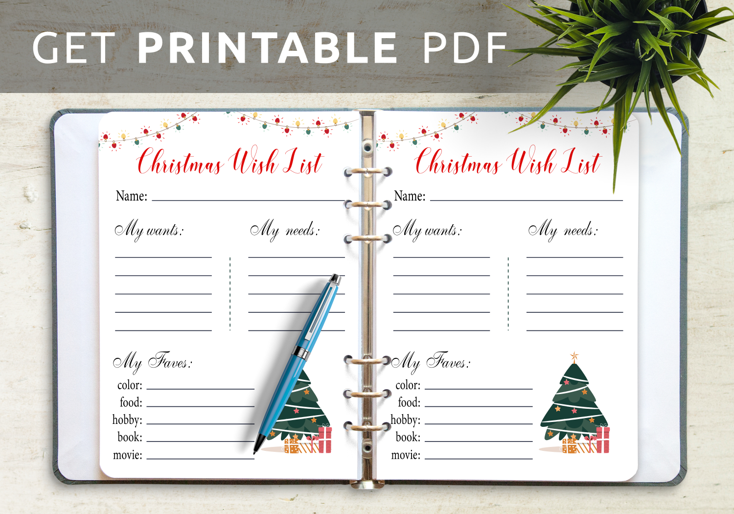 Download Printable White Christmas Wish List Template Pdf within Christmas Wish List Worksheets