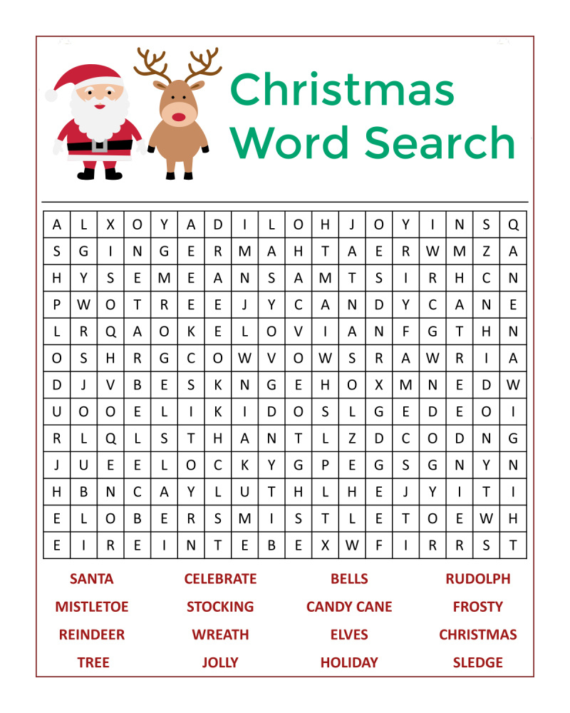 ☃️🎅🏼Santa'S Christmas Word Search Activity Page - Mama Likes This in Free Christmas Word Search Worksheets
