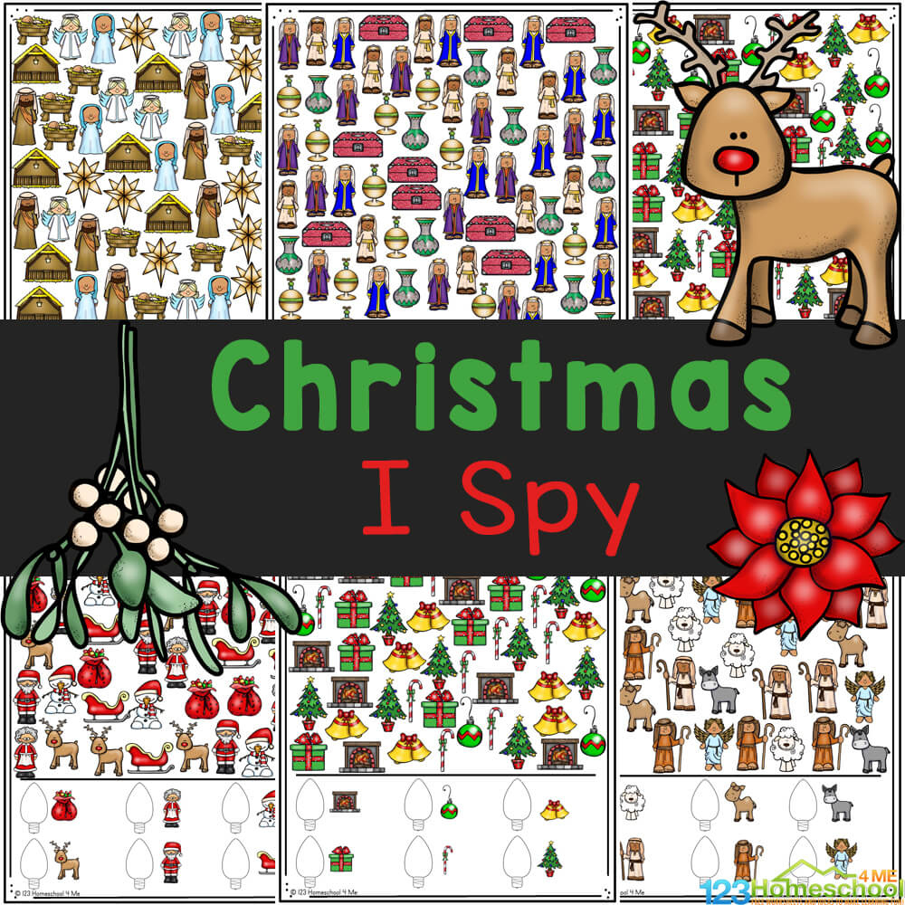🎄 Free Christmas I Spy Printable Worksheets inside Free Printable I Spy Christmas Worksheets