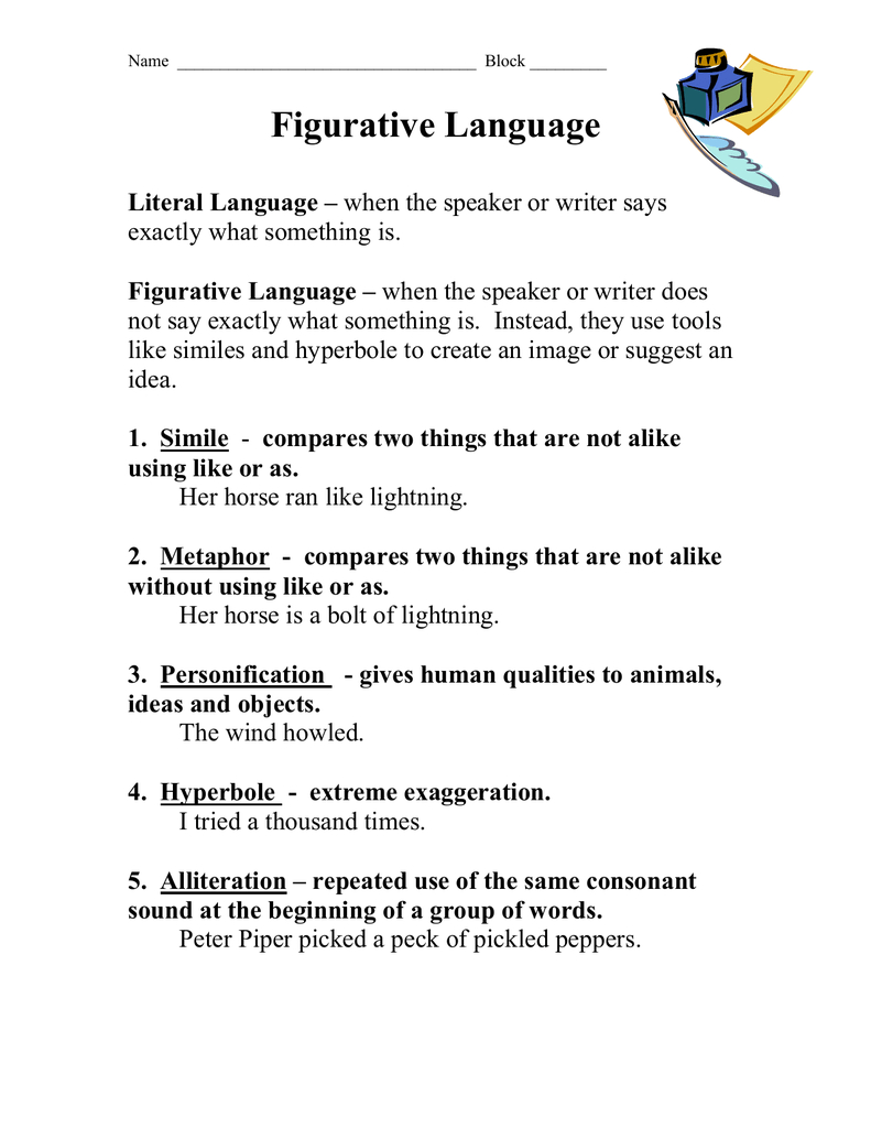 Figurative Language Worksheet: Simile, Metaphor &amp;amp; More inside A Christmas Carol Figurative Language Worksheets Answer Key