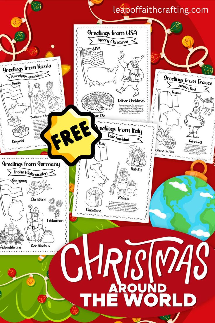 Free Christmas Around The World Worksheets (20 Pages!) with Free Christmas Around The World Worksheets