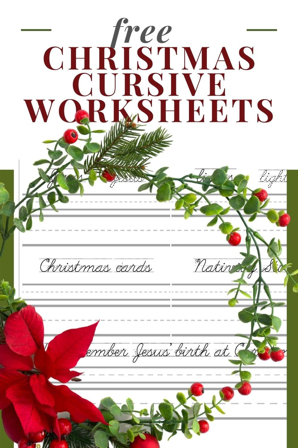 Free Christmas Cursive Handwriting Worksheet, Download Free for Christmas Cursive Handwriting Worksheets