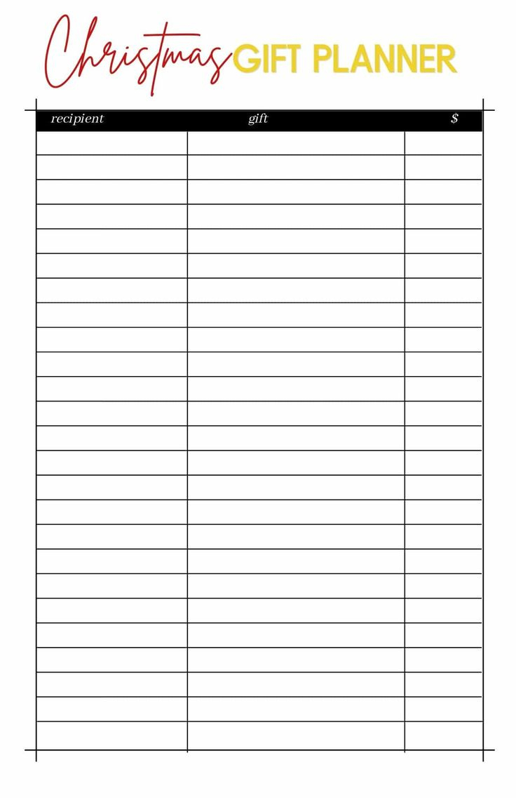 Free Christmas Gift Planning Worksheet Printable For 2021 (Pdf) in Christmas Gift Planning Worksheets