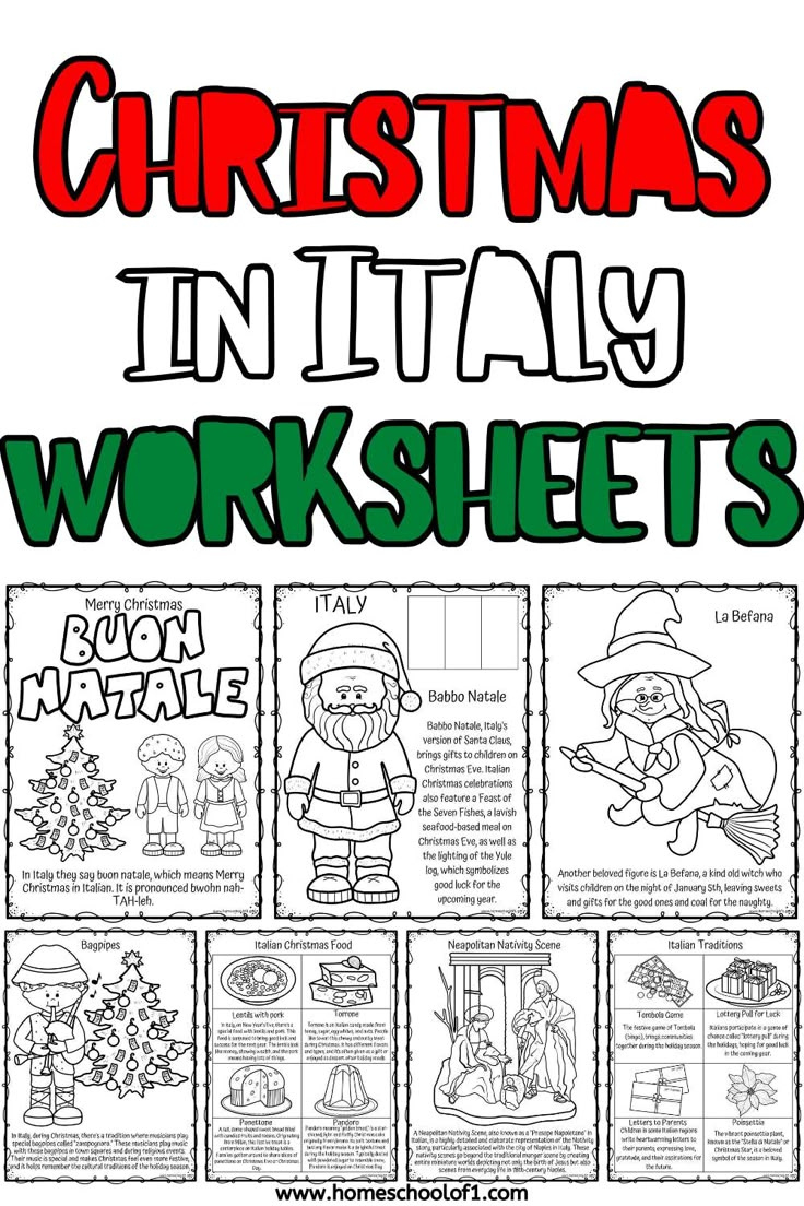 Free Christmas In Italy Worksheets within Christmas in Italy Worksheets