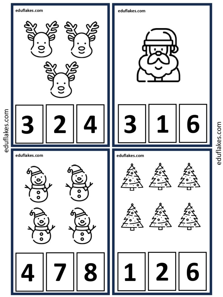 Free Christmas Math Worksheets For Kindergarten - Eduflakes in Free Printable Kindergarten Christmas Worksheets