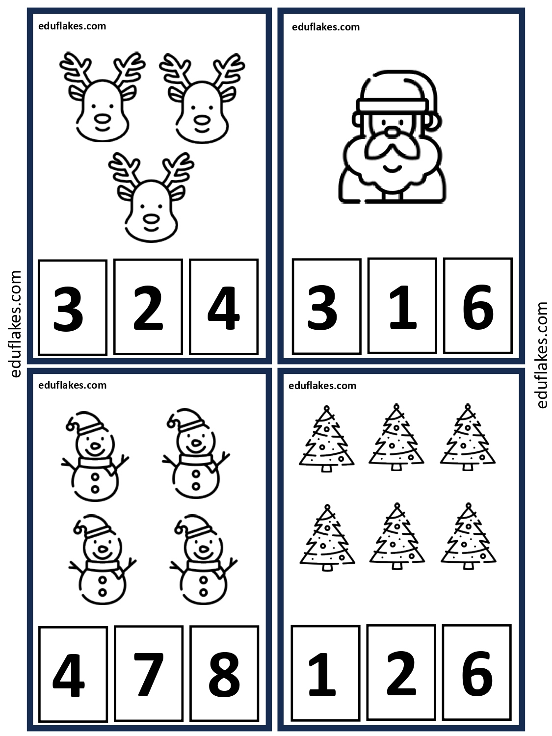Free Christmas Math Worksheets For Kindergarten - Eduflakes intended for Christmas Number Worksheets For Preschoolers