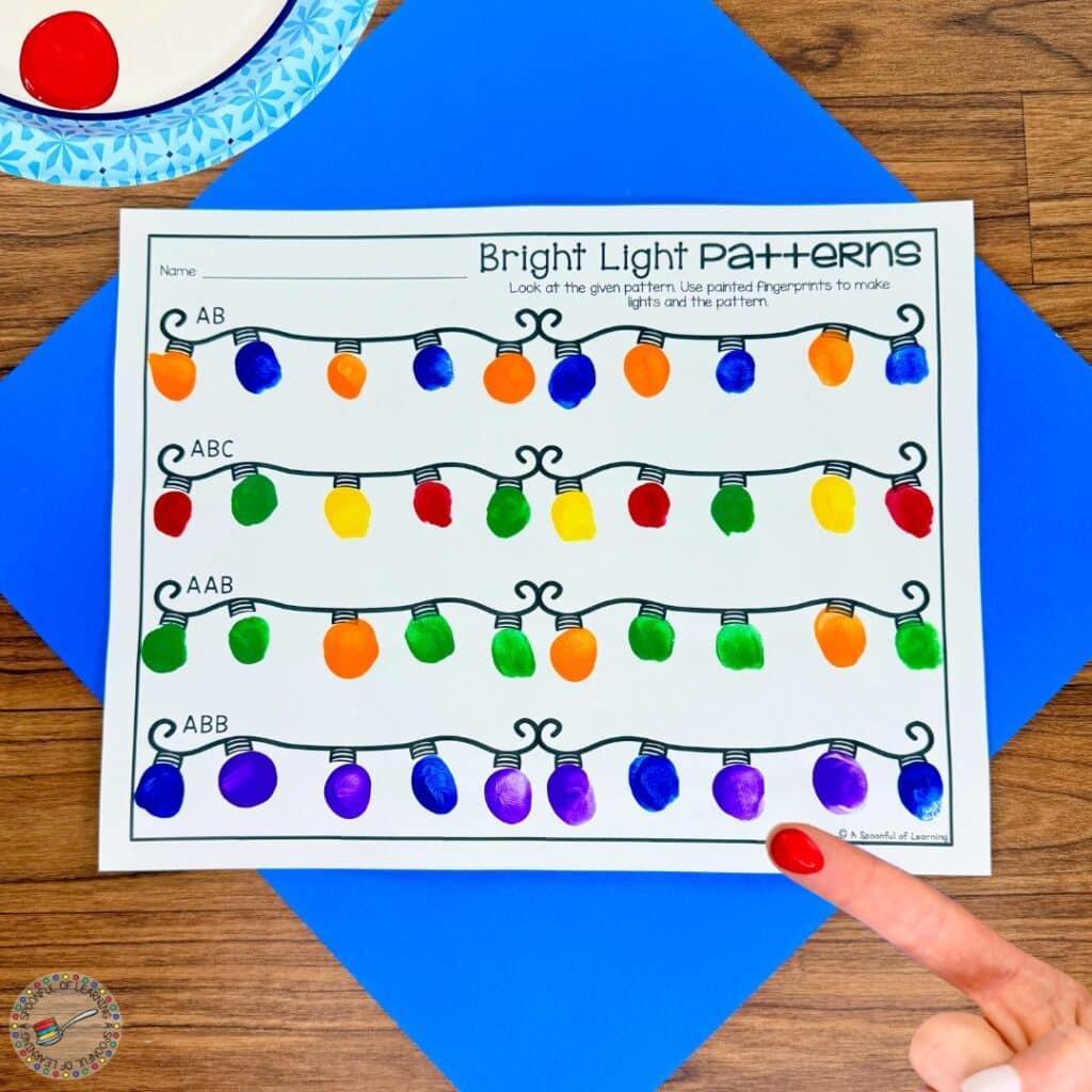 Free Christmas Pattern Activities For Kindergarten - A Spoonful Of throughout Christmas Pattern Worksheets Kindergarten