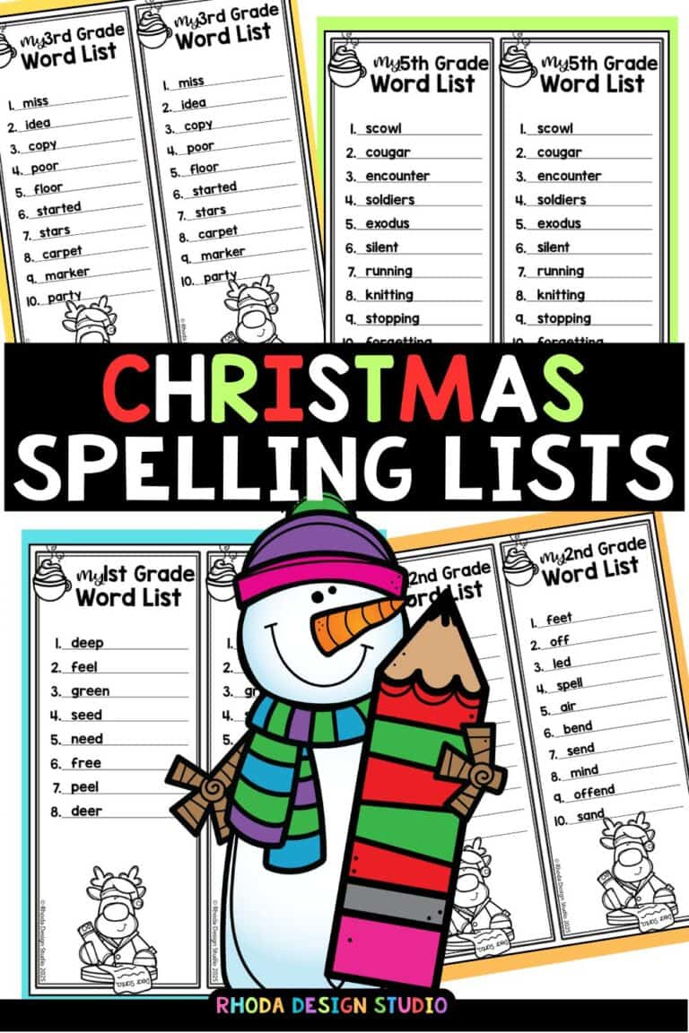 Free Christmas Spelling Lists: Festive Word Work with Free Christmas Spelling Worksheets