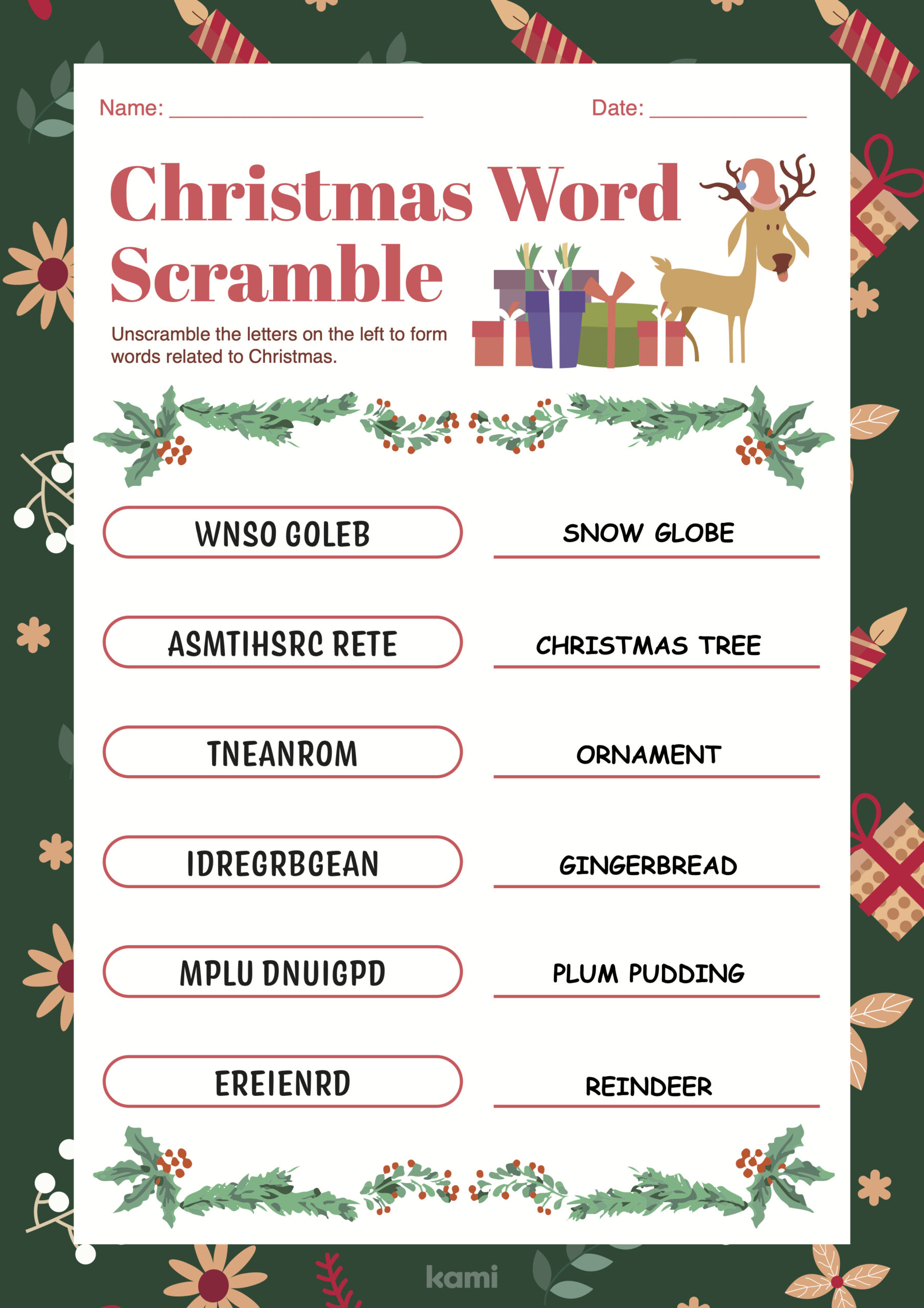 Free Christmas Unscramble Worksheet, Download Free Christmas pertaining to Scrambled Christmas Super Teacher Worksheets