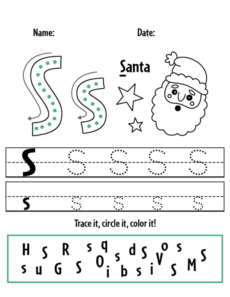 Free Christmas Worksheets For Preschool! ⋆ The Hollydog Blog pertaining to Christmas Letter Worksheets For Preschool