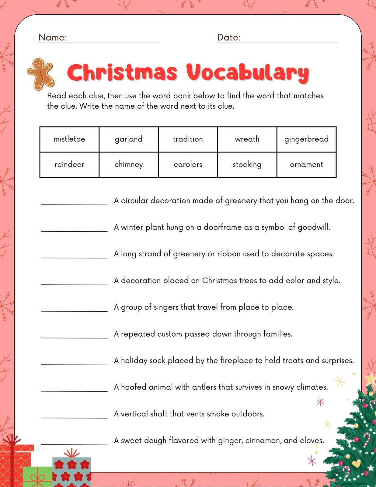 Free, Editable Christmas Worksheet Templates | Canva for Free Printable Christmas Language Arts Worksheets