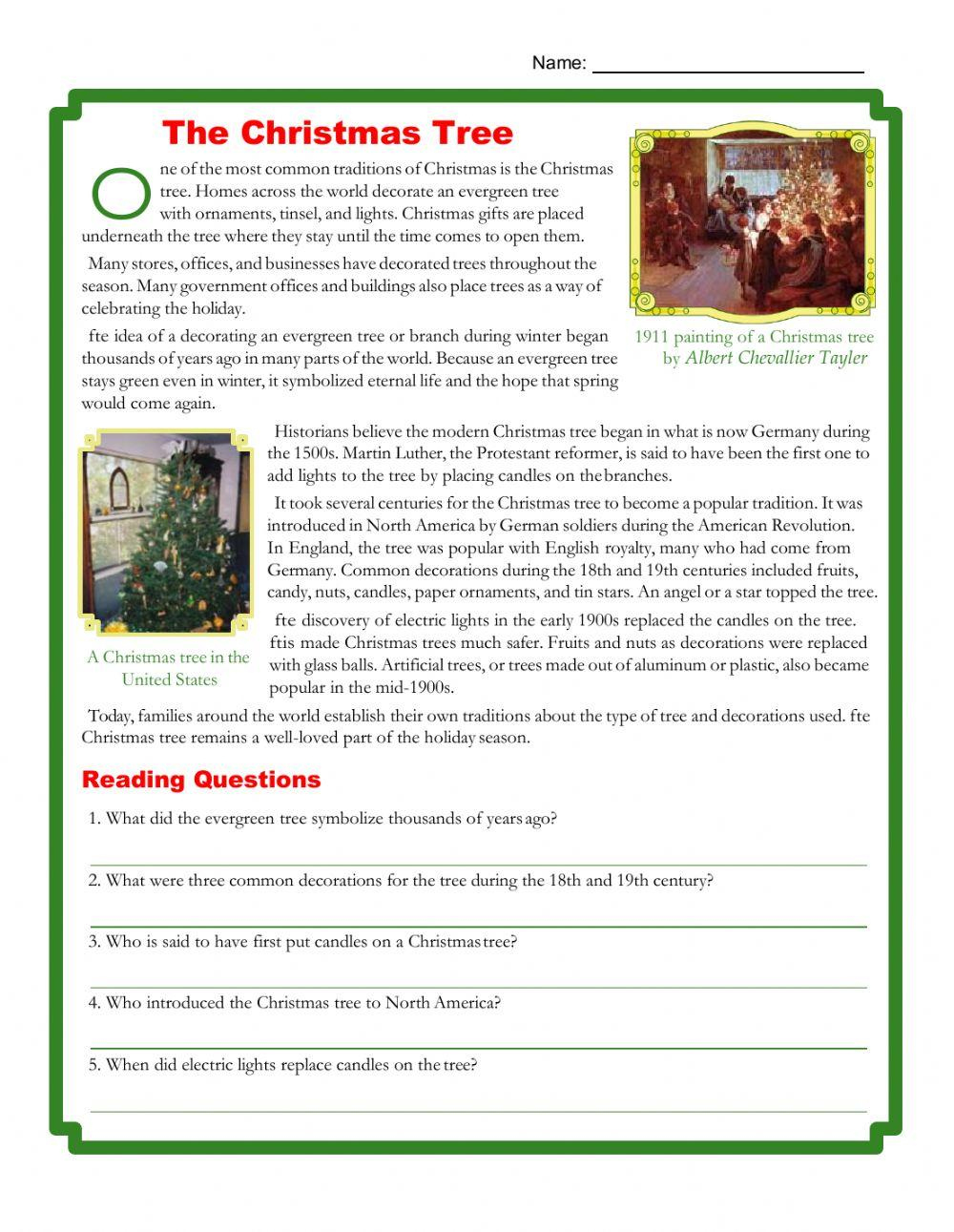 Free Free Christmas Reading Comprehension Worksheet, Download Free with regard to Free Christmas Reading Comprehension Worksheets