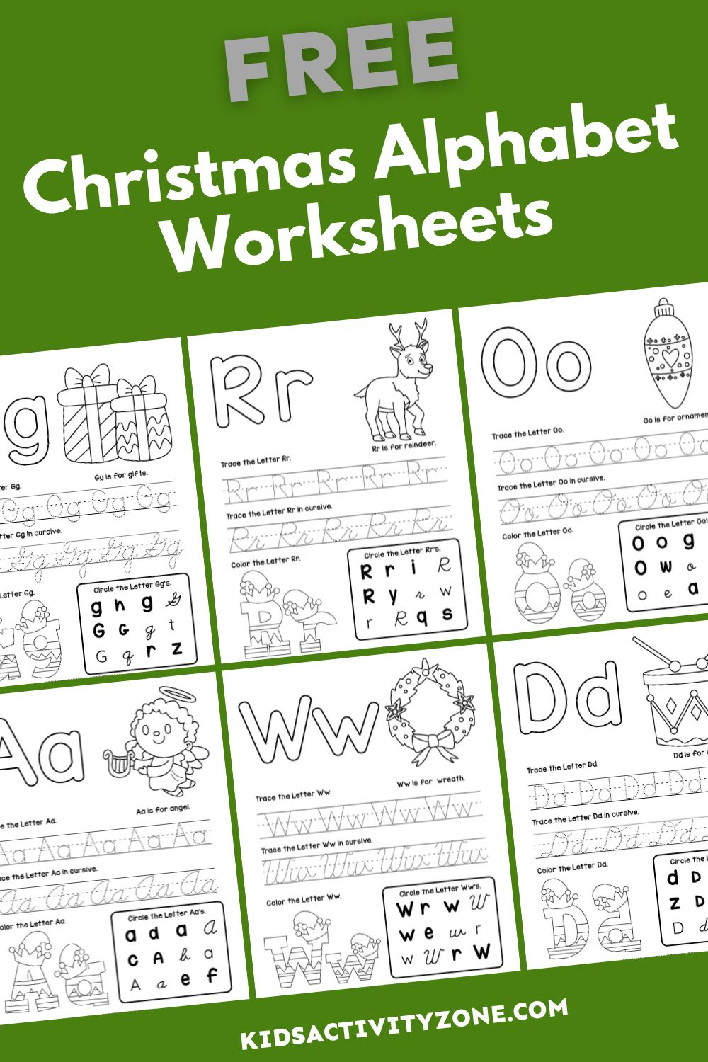 Free Printable Christmas Alphabet Worksheets - Kids Activity Zone with regard to Christmas Alphabetical Order Worksheets