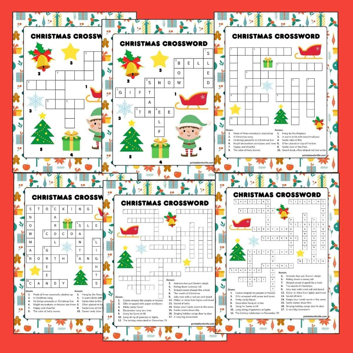 Free Printable Christmas Crossword Puzzle For Kids intended for Christmas Crossword Puzzle Worksheets