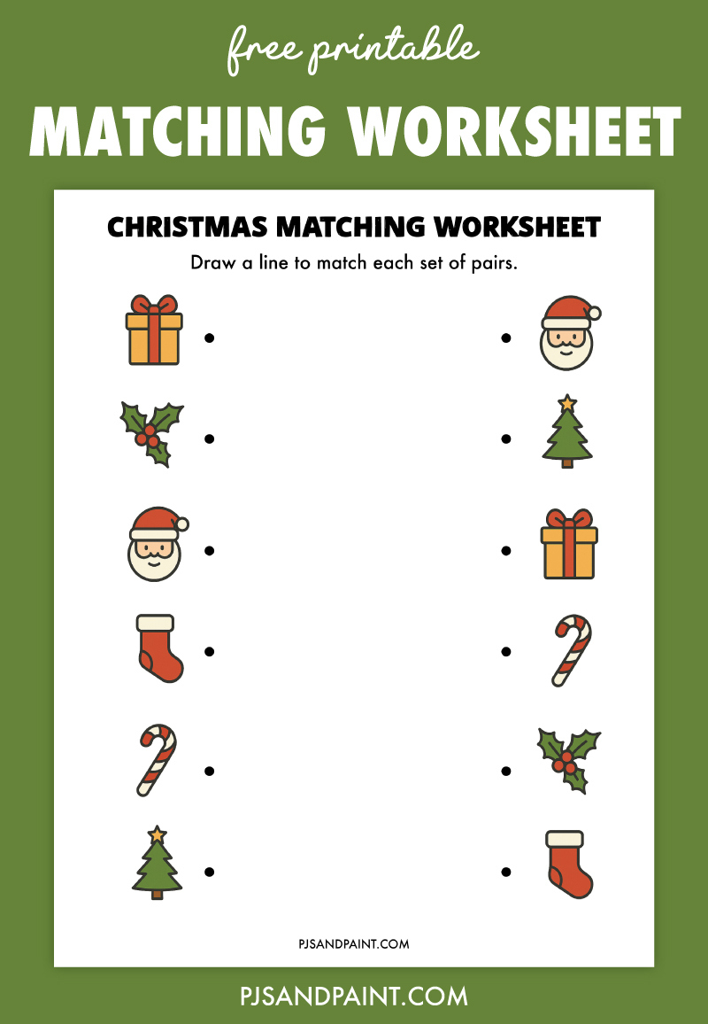 Free Printable Christmas Matching Worksheet - Pjs And Paint with Christmas Matching Worksheets Printable