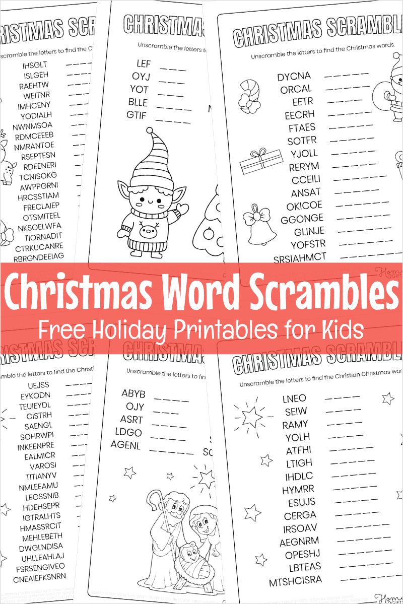 Free Printable Christmas Word Scramble Puzzles For Kids intended for Scrambled Christmas Worksheets Answers