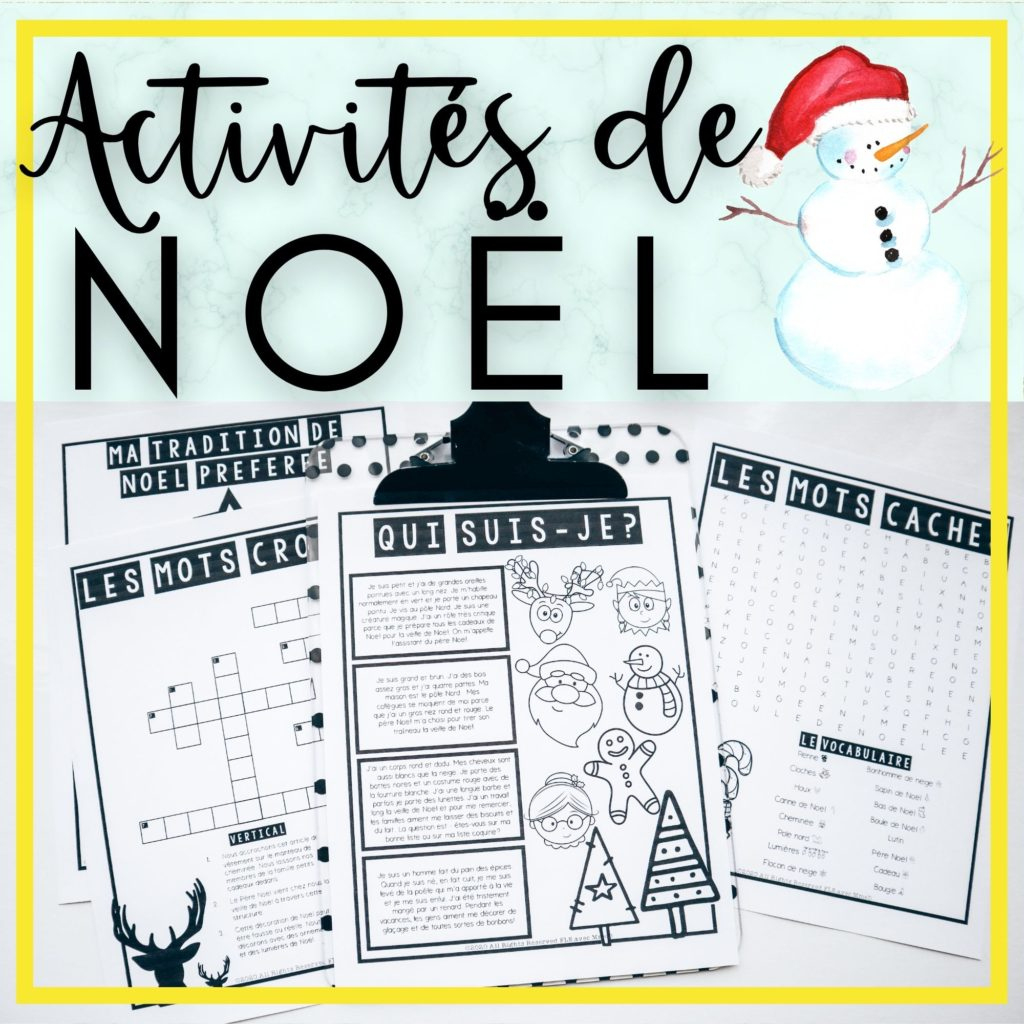 French Christmas Activities For The Classroom - Fle Avec Mmed for French Christmas Worksheets Free