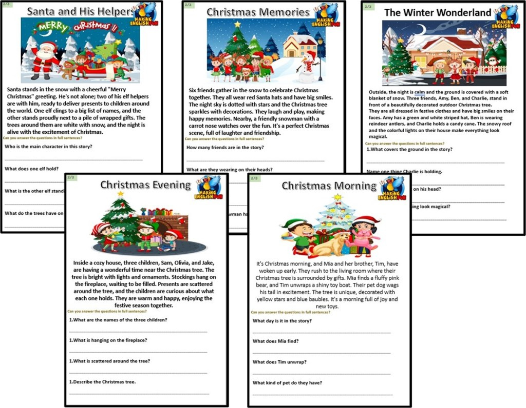 Grade 2 And 3: Christmas Reading Passagesmaking English Fun within Christmas Reading Worksheets For 2nd Grade