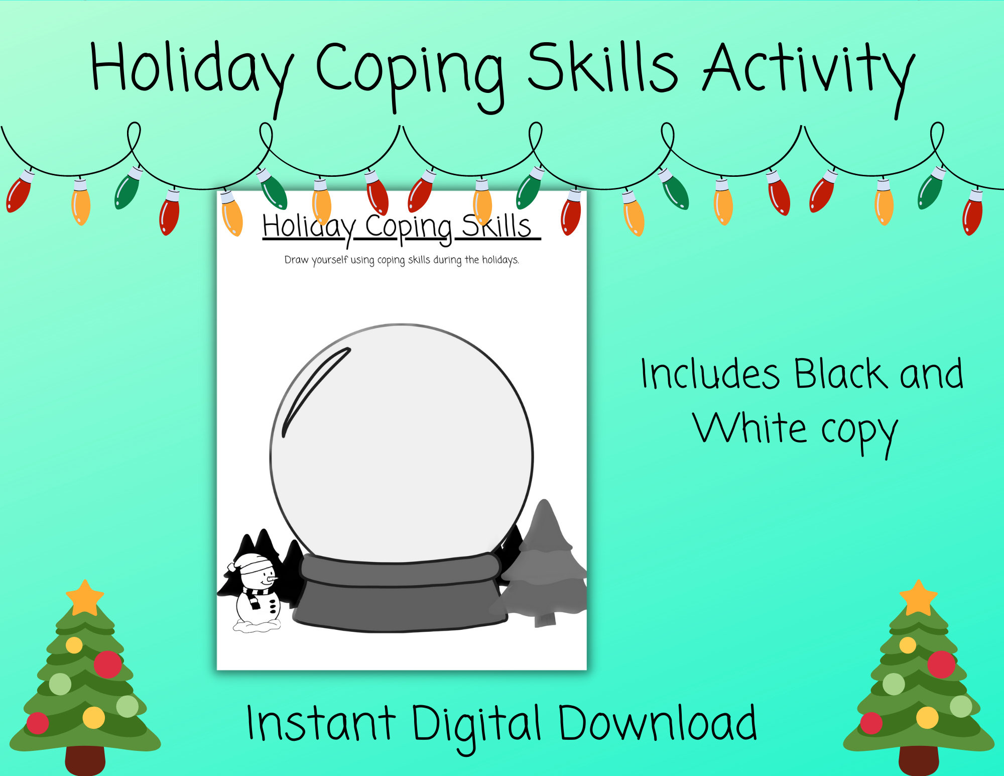 Holiday Coping Skills | Coping Skills Worksheet | Coloring Pages intended for Coping Skills Christmas Counseling Worksheets
