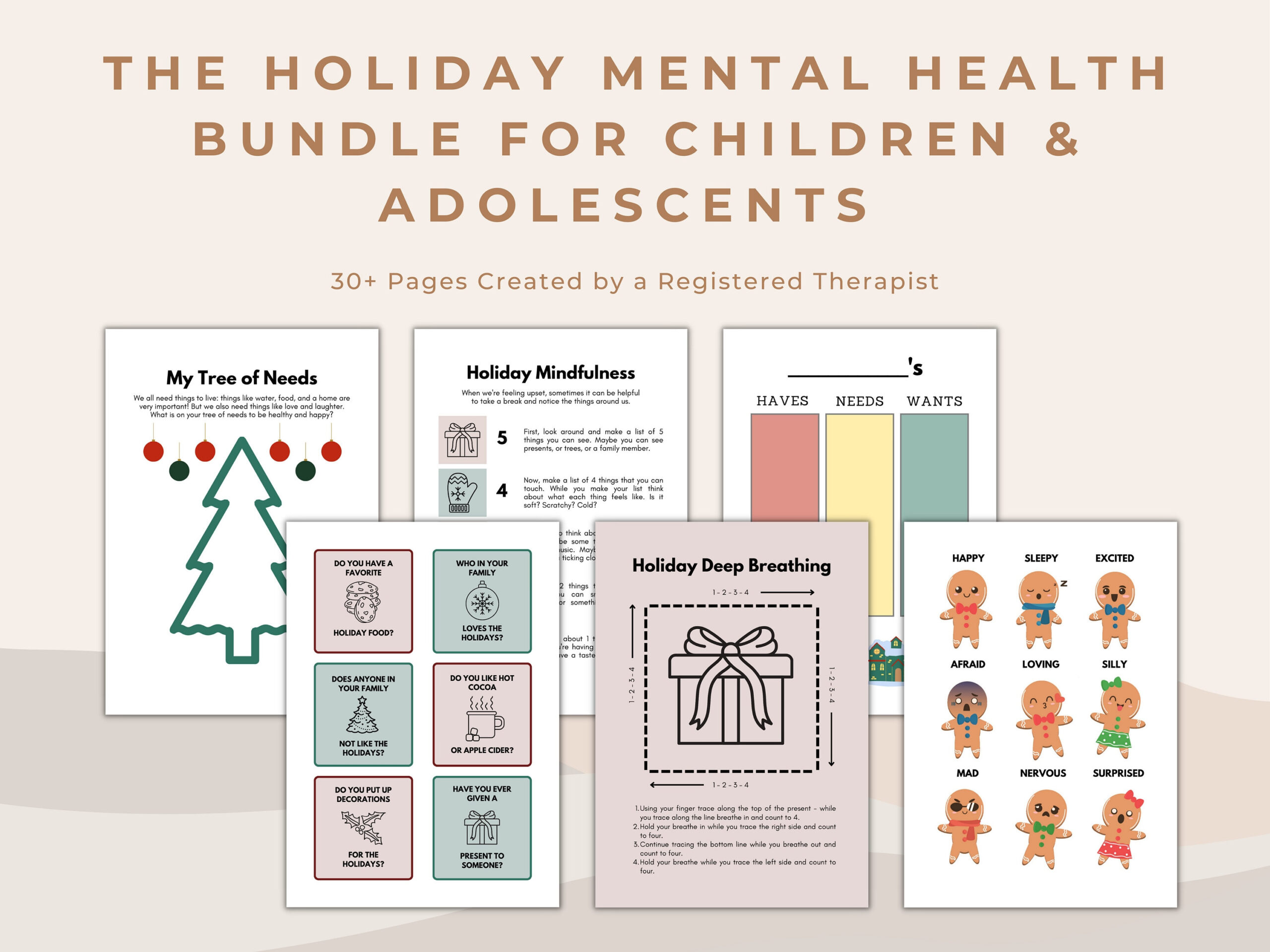 Holiday Mental Health Activities: Christmas Counseling Worksheets within Christmas Mental Health Worksheets