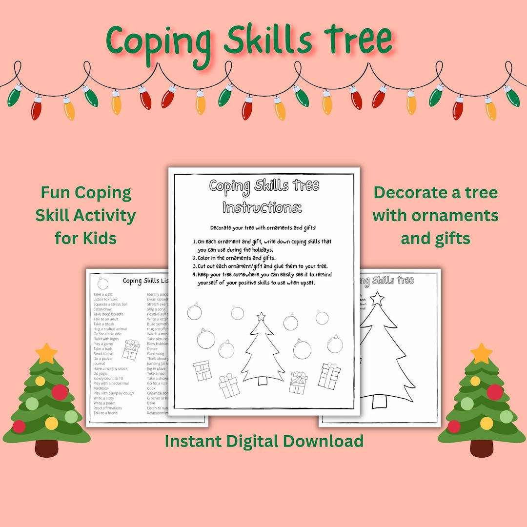 Holiday Print | Coping Skills Worksheet | Coping Skills Tree regarding Coping Skills Christmas Counseling Worksheets Free