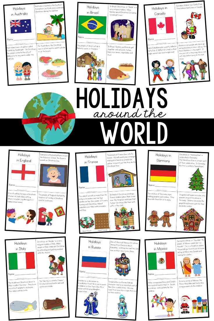 Holidays Around The World with Christmas Celebrations Around The World Worksheets