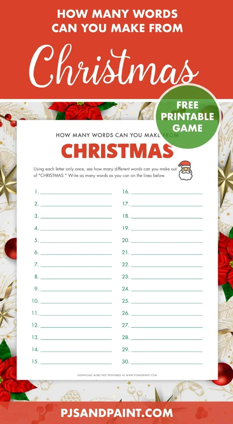 How Many Words Can You Make Out Of Christmas - Free Printable Game with regard to How Many Words Can You Make Out Of Christmas Worksheets