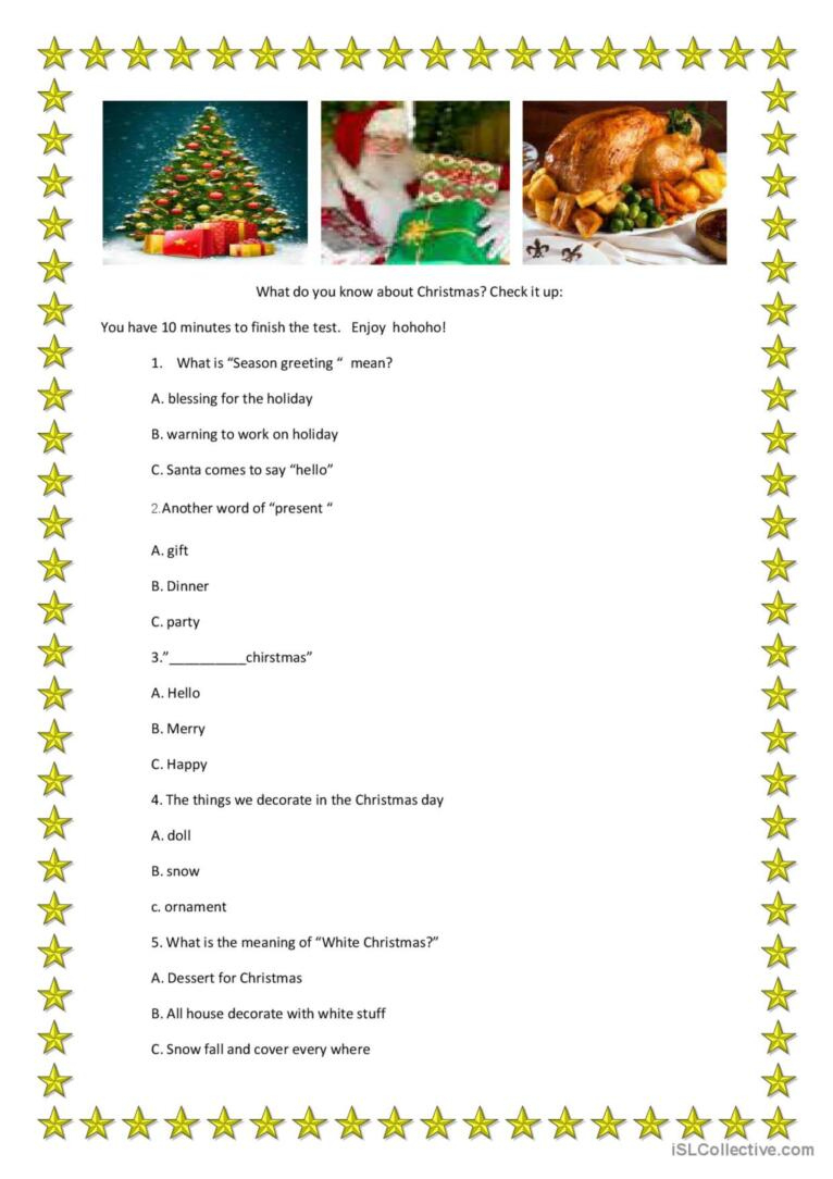 How Much Do You Know Abou…: English Esl Worksheets Pdf & Doc for What Does Christmas Mean To You Worksheets
