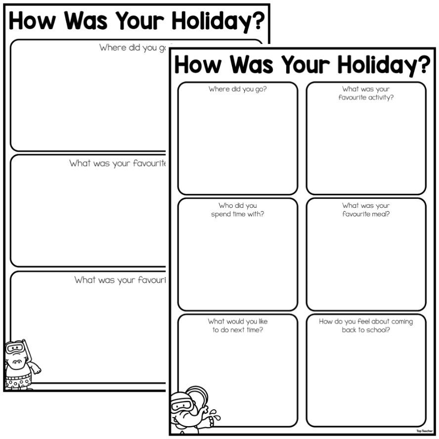 How Was Your Holiday? Back To School Writing Template - Top Teacher throughout What I Did Over Christmas Break Worksheets
