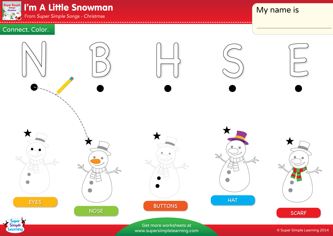I'M A Little Snowman Worksheet - Uppercase Letter Matching - Super throughout Christmas Letter Matching Worksheets