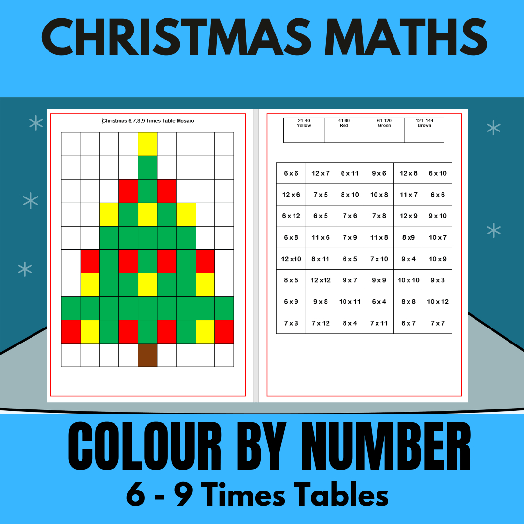 Mash > Christmas > Christmas Maths-Colournumber regarding Christmas Maths Mosaic Worksheets
