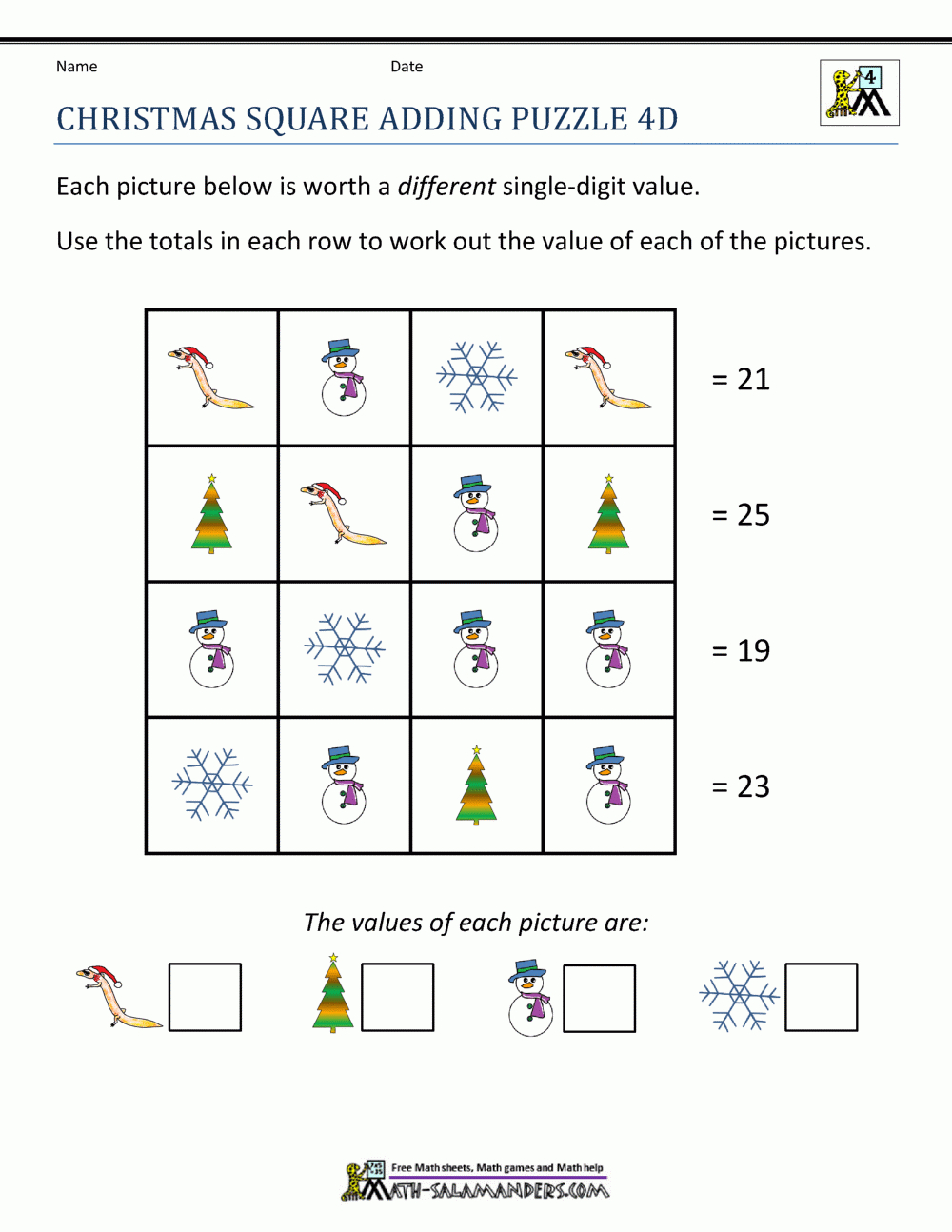 Math Christmas Activities 4Th Grade inside 4Th Grade Christmas Math Worksheets