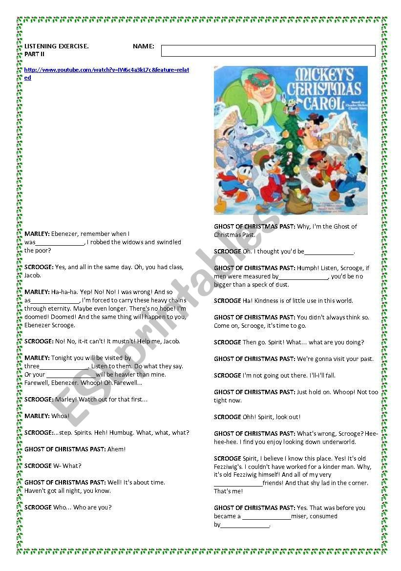 Mickey´s Christmas Carol. Part 2/3 - Esl Worksheetbreeccc for Mickey&amp;amp;#039;s Christmas Carol Worksheets