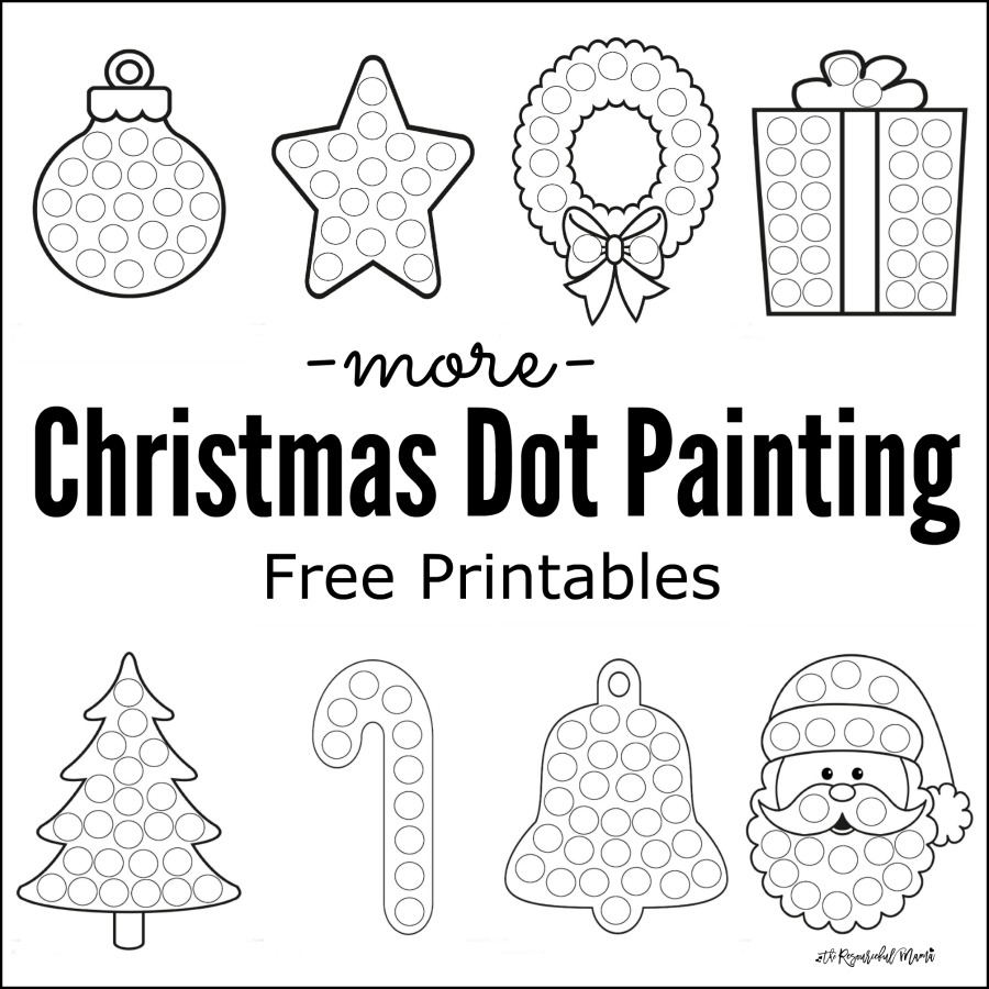 More Christmas Dot Painting {Free Printables} - The Resourceful Mama regarding Dot Dot Christmas Worksheets